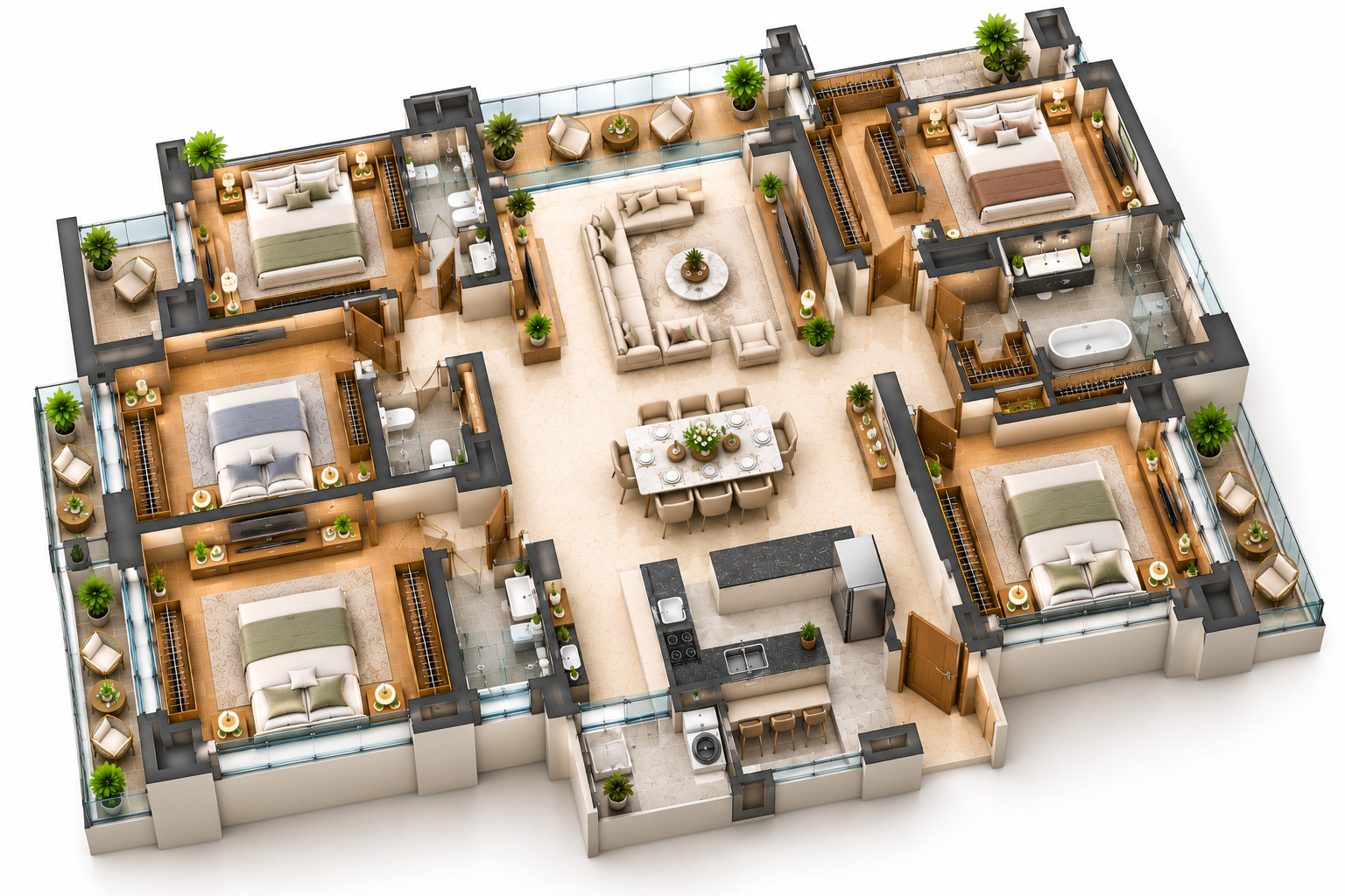 5BHK floor plan