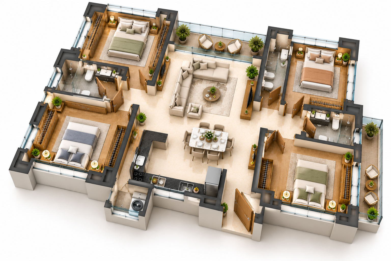 4 BHK floor plan